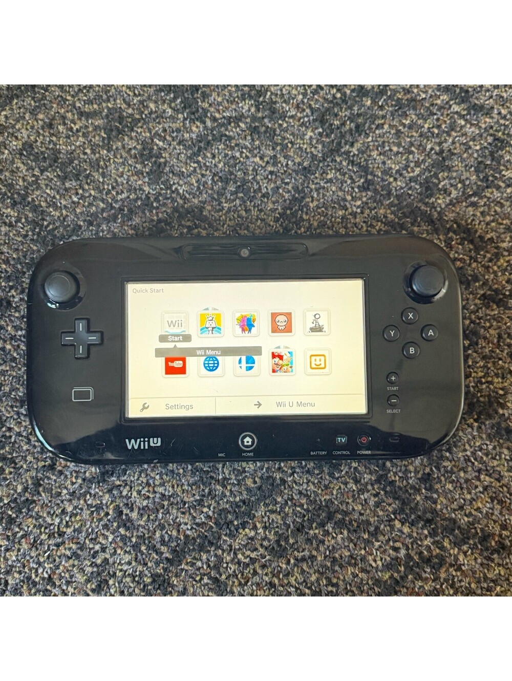 Nintendo Wii U GamePad WUP-010 Black OEM Genuine Tested Working